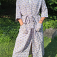 Hand-Block Print Robe | Lavender Fields