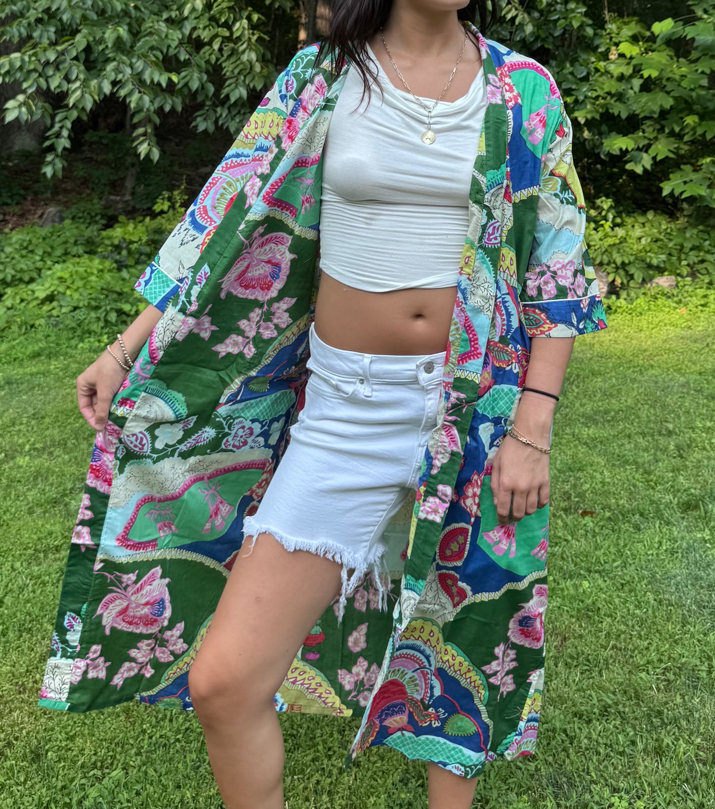 Hand-Block Print Robe | Garden Fusion