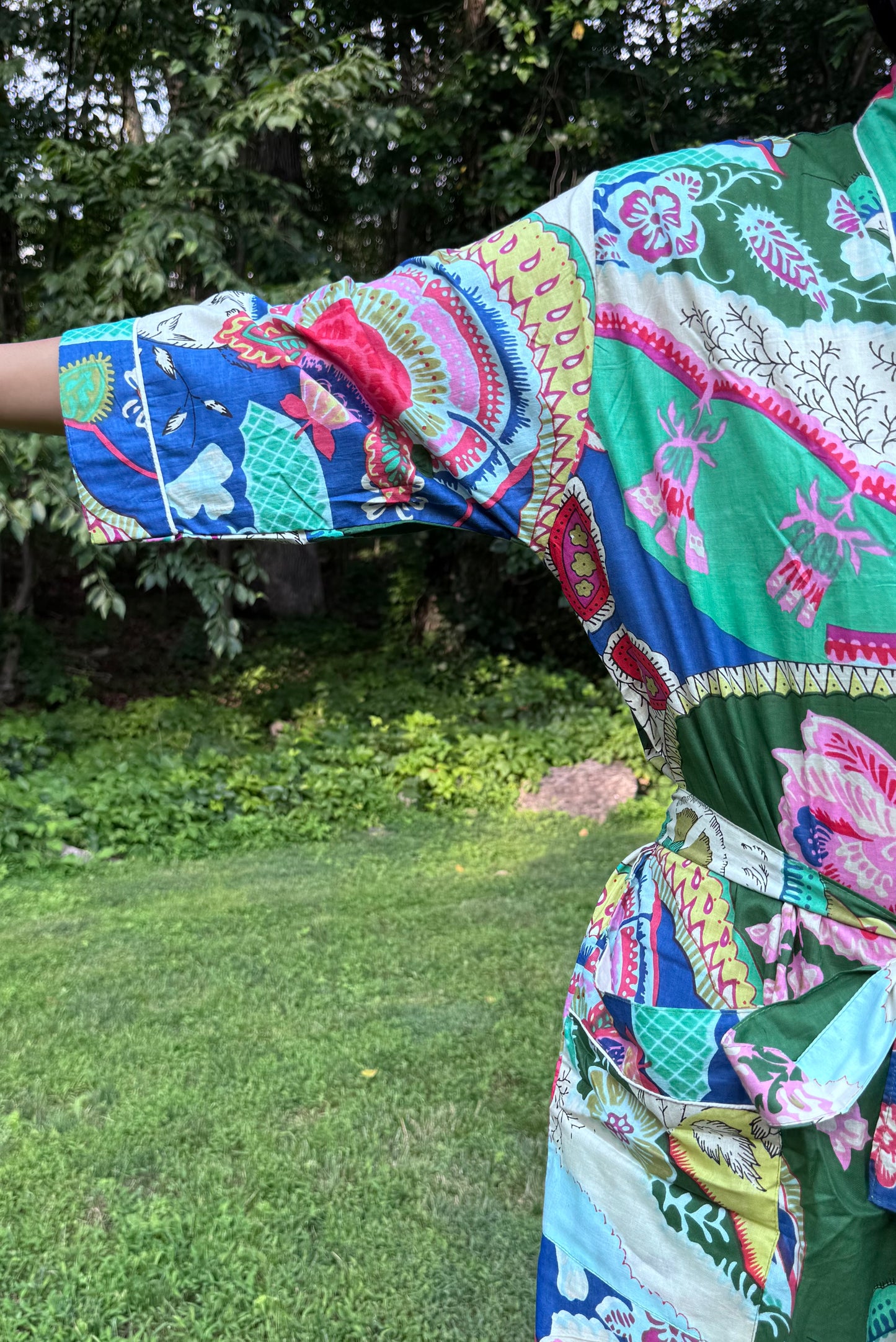 Hand-Block Print Robe | Garden Fusion