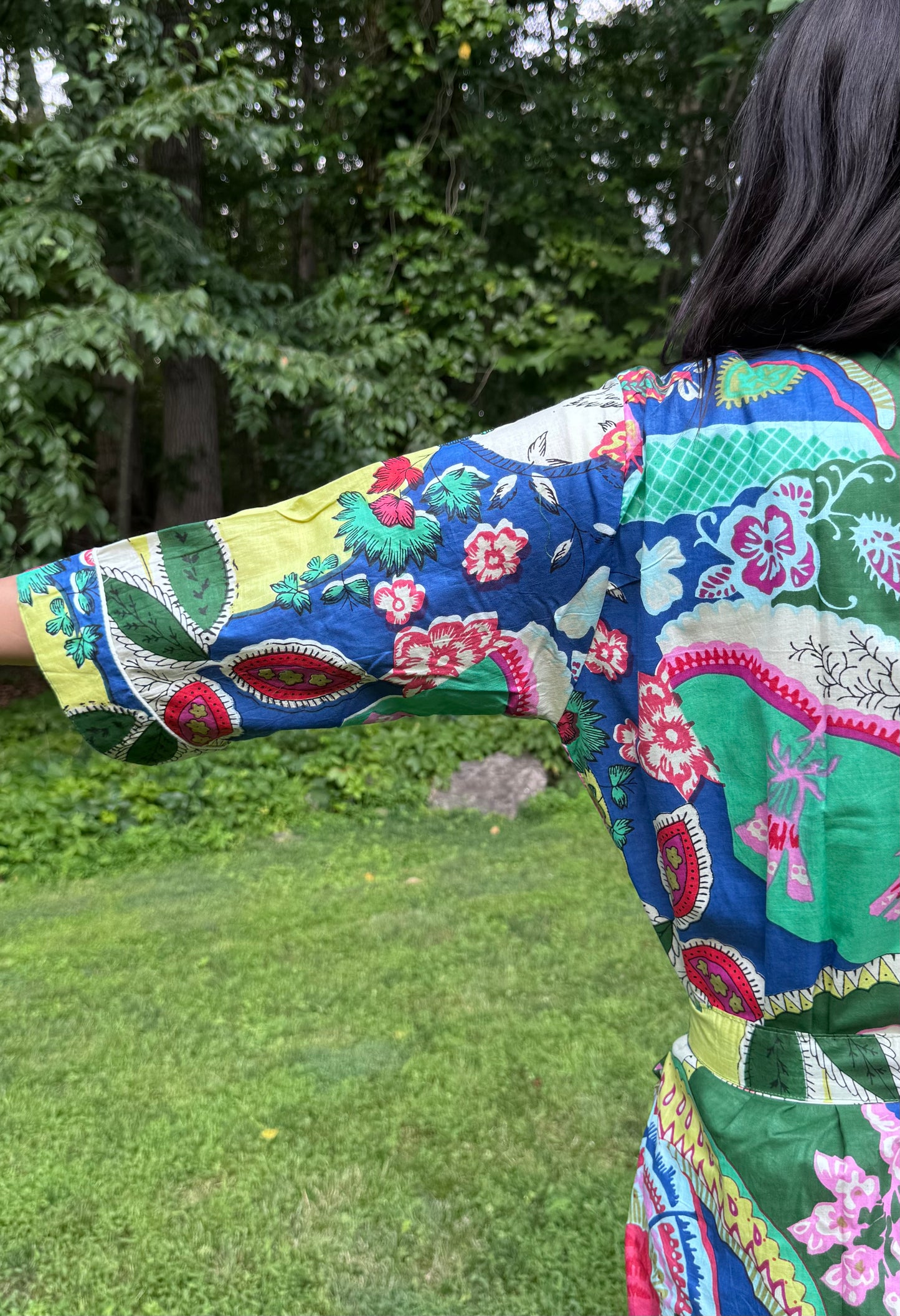 Hand-Block Print Robe | Garden Fusion