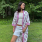 Hand-Block Print Robe | Pink Genda