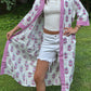 Hand-Block Print Robe | Pink Genda