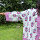 Hand-Block Print Robe | Pink Genda