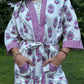 Hand-Block Print Robe | Pink Genda