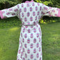 Hand-Block Print Robe | Pink Genda
