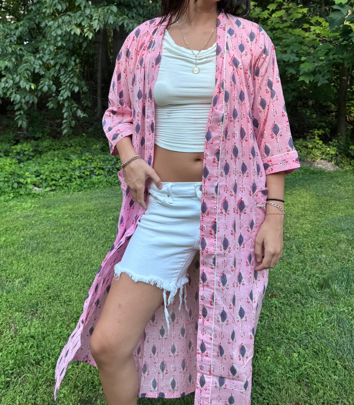 Hand-Block Print Robe | Paisley Kiss