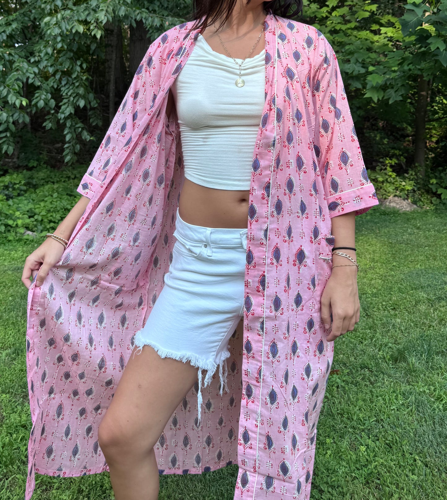 Hand-Block Print Robe | Paisley Kiss