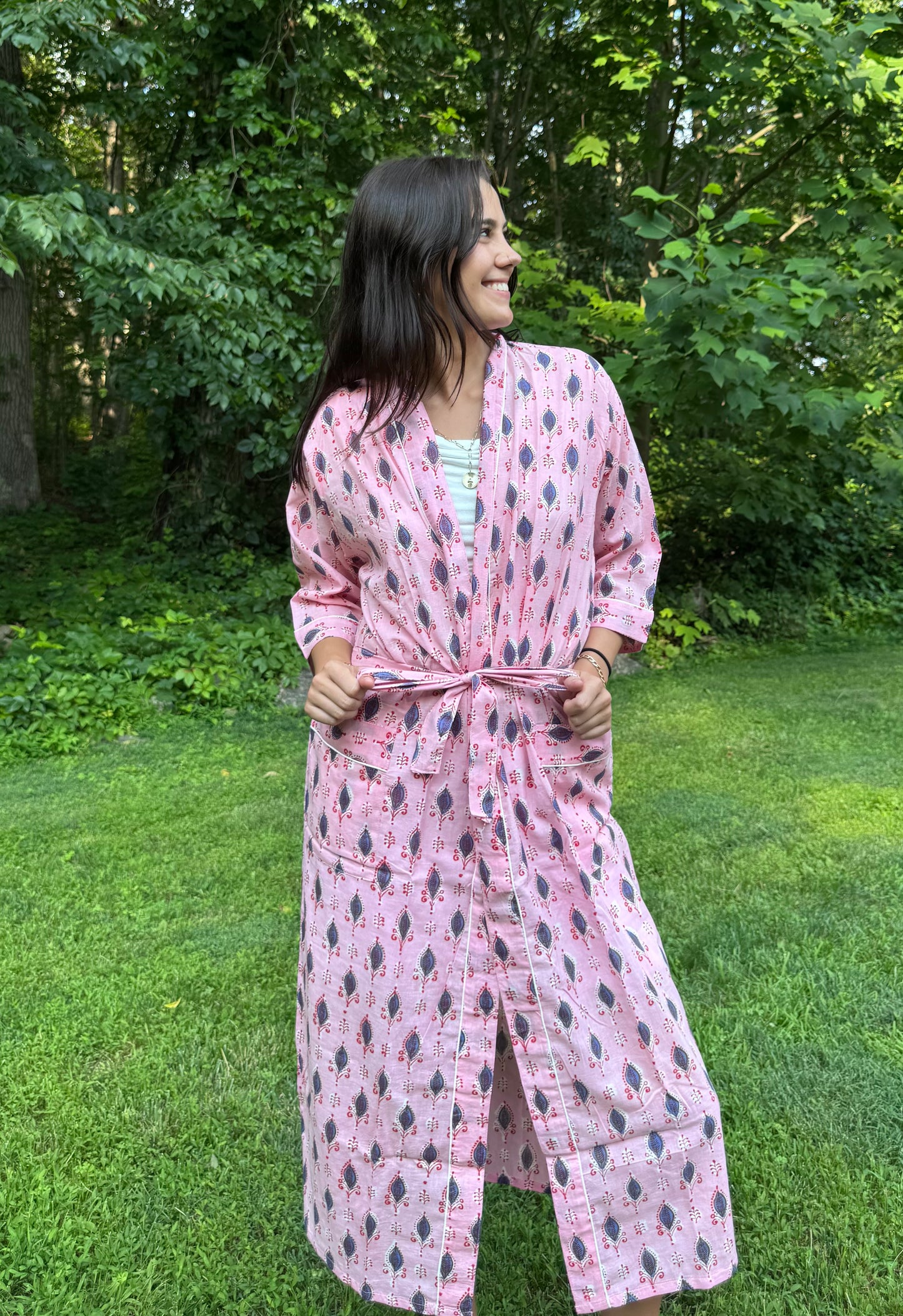 Hand-Block Print Robe | Paisley Kiss