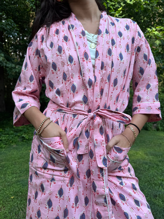 Hand-Block Print Robe | Paisley Kiss