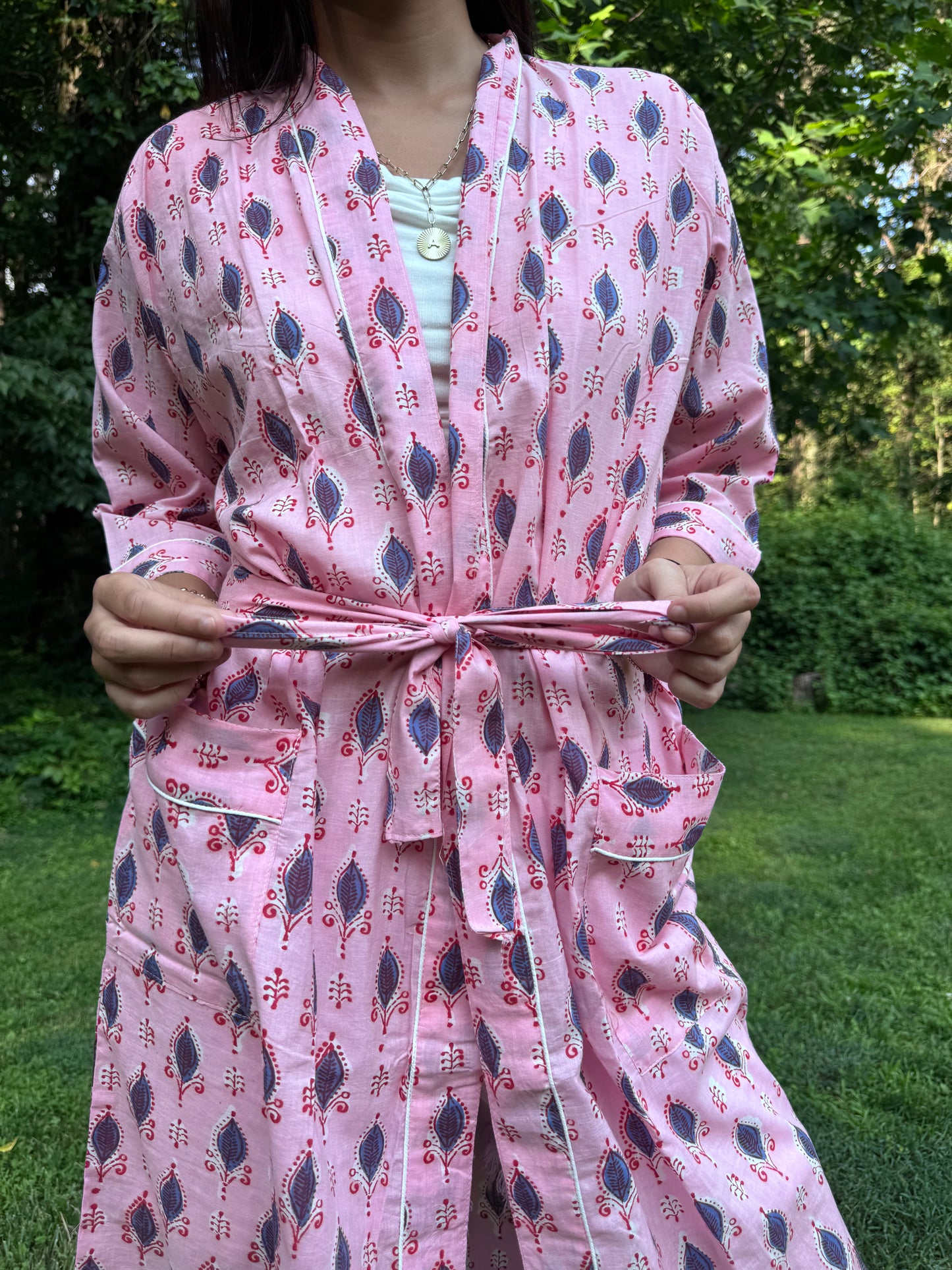 Hand-Block Print Robe | Paisley Kiss