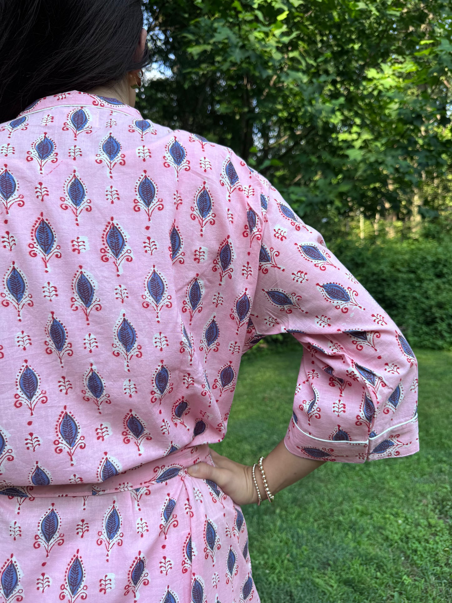 Hand-Block Print Robe | Paisley Kiss
