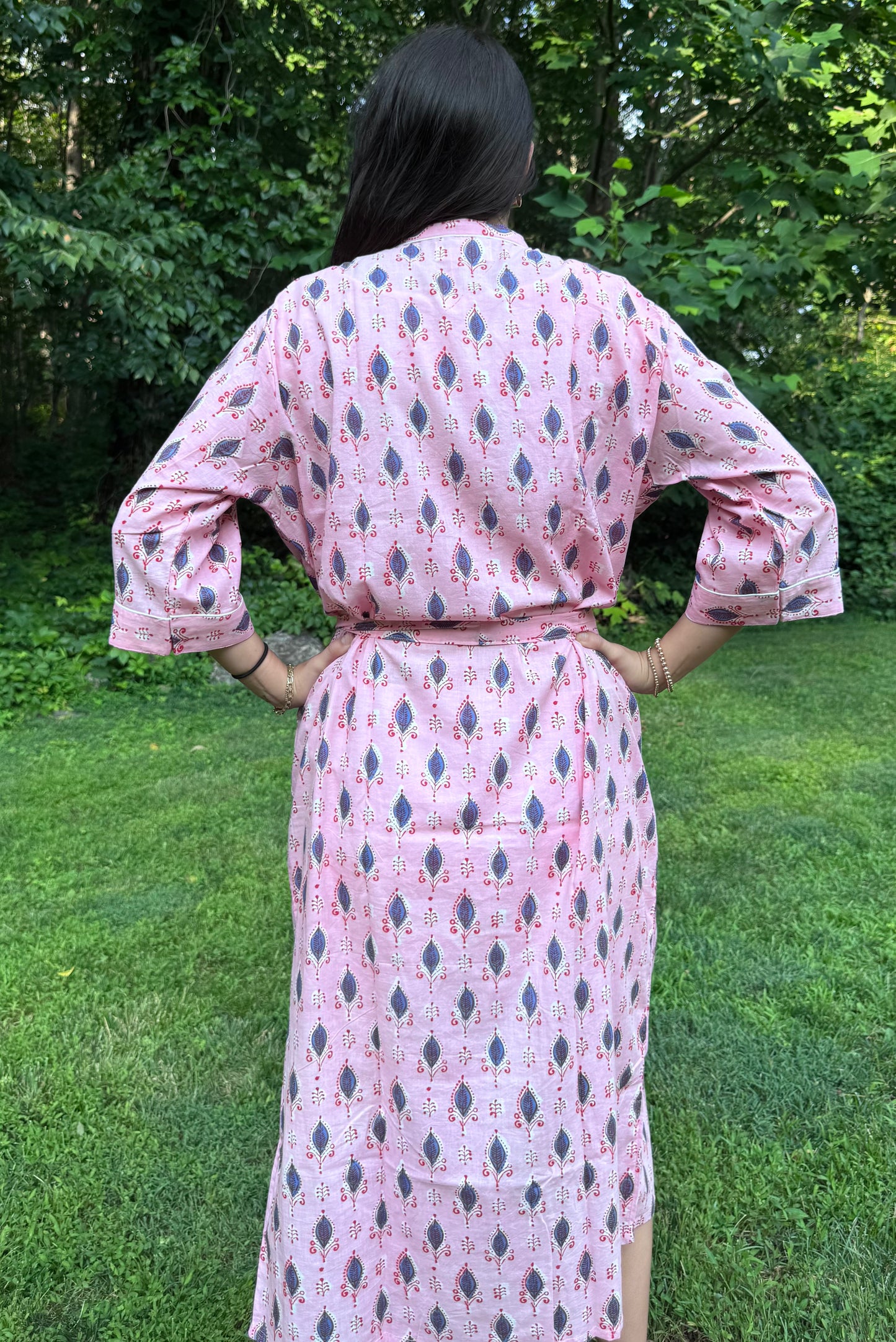 Hand-Block Print Robe | Paisley Kiss