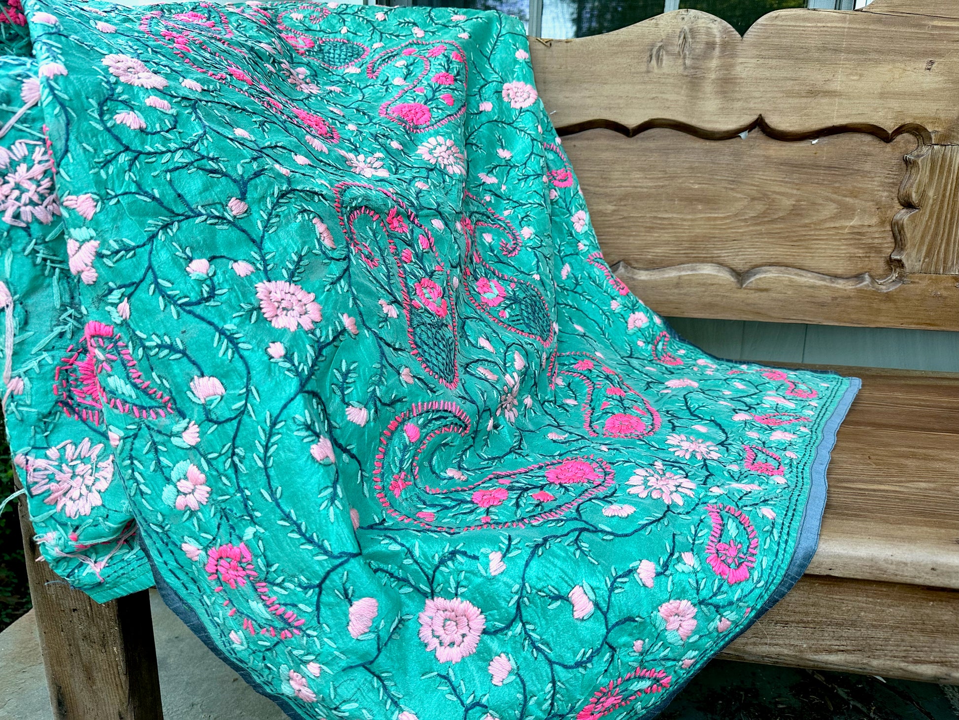 Honor Your Mom with a Special Gift this Mother's Day I Turquoise I Evening Wrap I Mothers Day Gift I  Embroidery Shawls I Formal Evening Wrap - DharBazaar