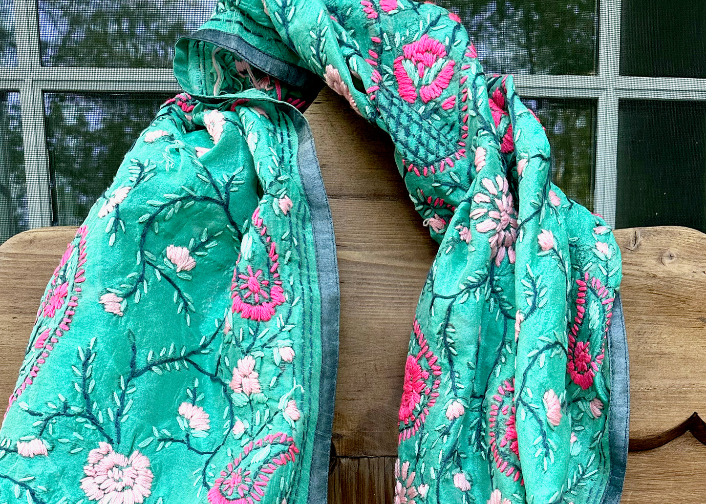 Honor Your Mom with a Special Gift this Mother's Day I Turquoise I Evening Wrap I Mothers Day Gift I  Embroidery Shawls I Formal Evening Wrap - DharBazaar