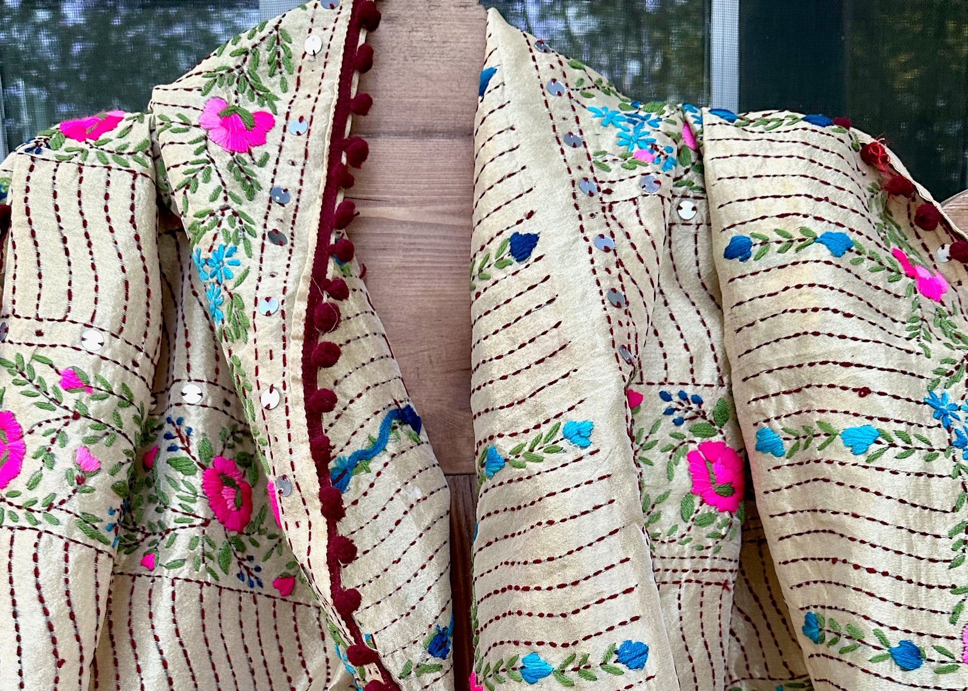 Honor Your Mom with a Special Gift this Mother's Day I Gold & Green Shawl I Evening Wrap I Mothers Day Gift I  Embroidery Shawls I Formal Evening Wrap - DharBazaar