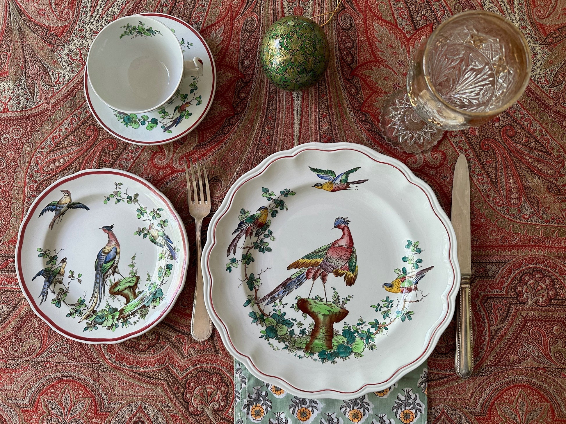 Set of 6 Spode Copeland's Chelsea Bird Salad Plates I  Made in England Dinner Plate Set - DharBazaar