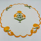 Set of 4 I Yellow & Green Floral Round Scalloped Edge Embroidered Placemat I Table Mats I Cotton Placemat I Table Linen I Tablecloth - DharBazaar