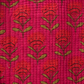 Pink Floral Quilted Tote Bag with Striped Handles