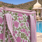 Pink and Green Floral Quilted Tote Bag