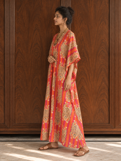 Tibetan Tiger Kaftan With Stripes