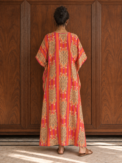 Tibetan Tiger Kaftan With Stripes