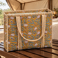 Mustard Floral Travel Tote Bag