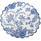 Set of 4 I Blue Chinoiserie Round Scalloped Edge Embroidered Placemat I Table Mats I Cotton Placemat I Table Linen I Tablecloth - DharBazaar