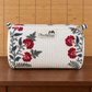 Set of Three White and Red Hand-block Printed Travel Bags