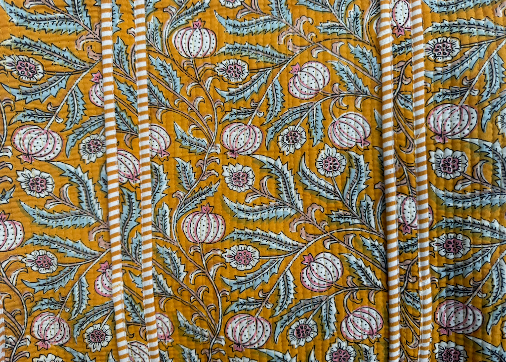 Mustard Floral Travel Tote Bag