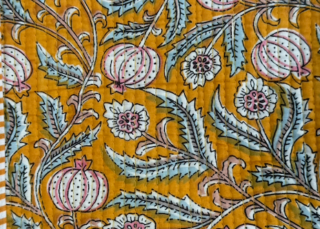 Mustard Floral Travel Tote Bag