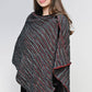 Black and Taupe Silk & Wool Wrap I Silk Shawl I Evening Wrap I Wool Shawl - DharBazaar