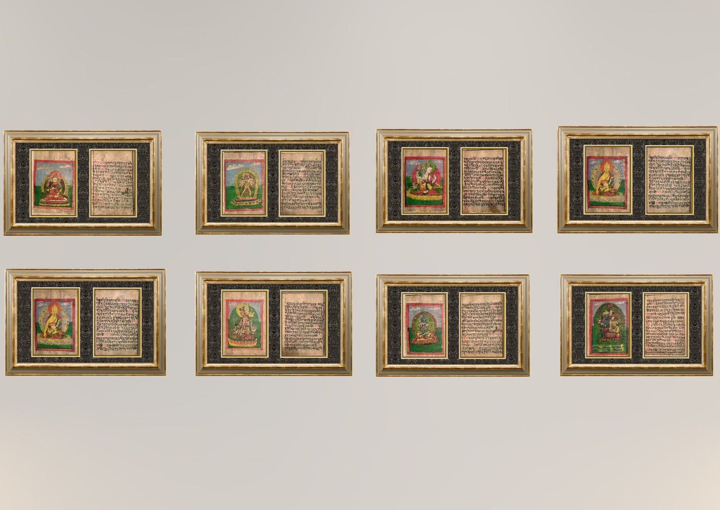 Antique Buddhist Tsakli Card Paintings; Series 5 I Tibetan Art  I Buddhist Paintings I Wall Art I Decor - DharBazaar