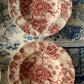 Set if six stunning Johnson Brothers English Chippendale red-pink rim bowls - DharBazaar