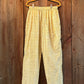 Mens Cotton Hand-block Print Pajamas with Yellow and White Stripes - DharBazaar