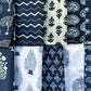Block Print Dinner Napkins, Blue Series 2, Cloth Napkins, Wedding Napkins - DharBazaar