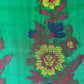 Green vintage brocade sari remnant in a floating gold frame #SariRecycled #BrocadeSari - DharBazaar