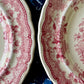 Set of 8 antique red and white transferware bread plates made by William Ridgway in 1830's - DharBazaar