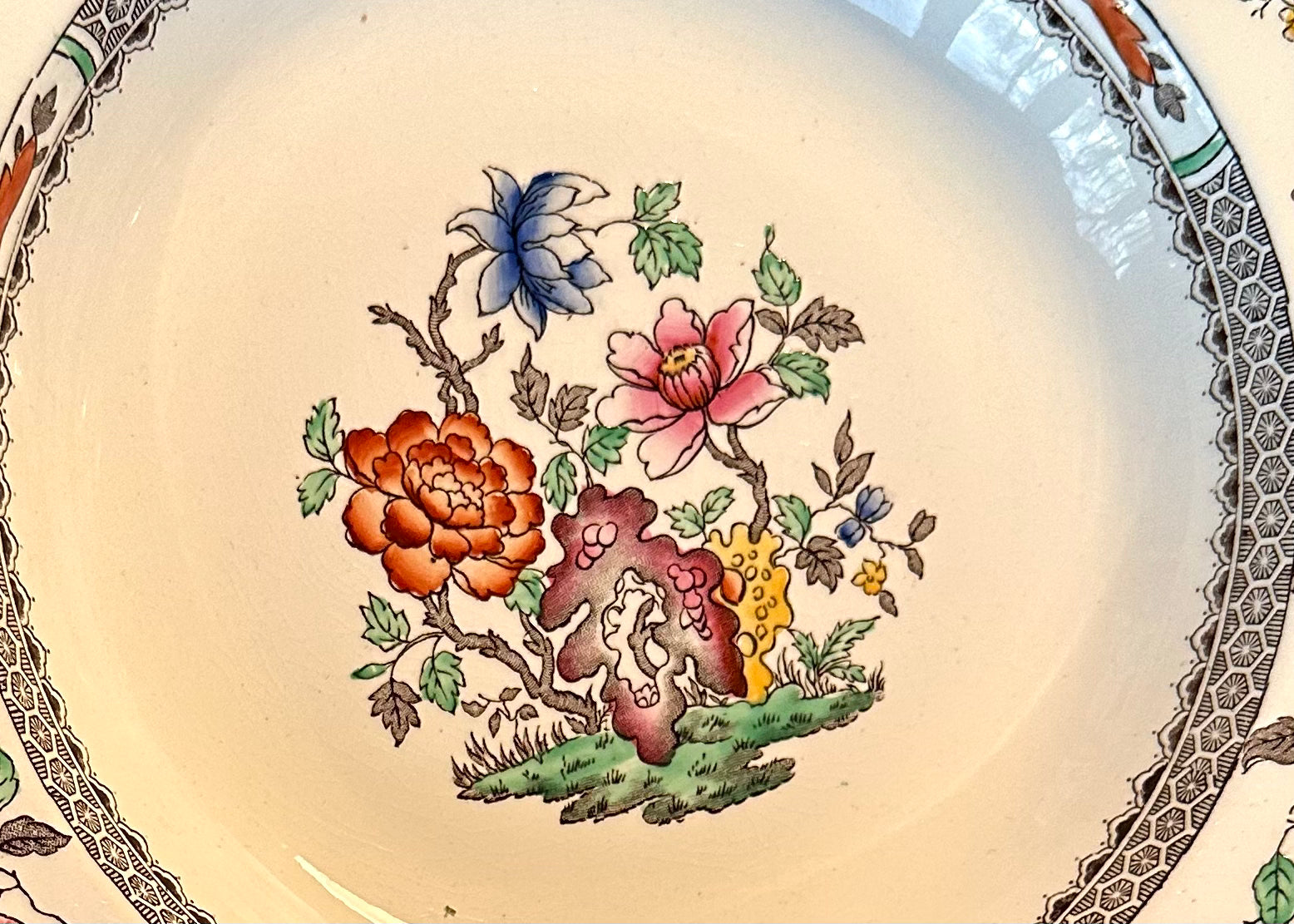 Set of 4 Spode Copeland Chinese Rose Soup Plates - DharBazaar