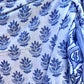 Blue and White Block Print Cotton Sarong, Cotton Summer Scarf, Beachwear, Swimsuit Coverup, Bachelorette Gift - DharBazaar