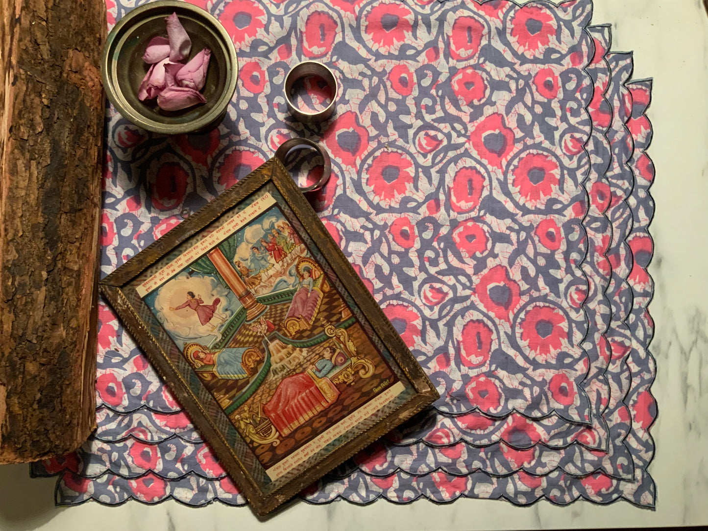 Pink Batik Cotton Placemats - DharBazaar