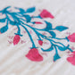 Hand-block Printed Reversible Double Comforter with Blue and Pink Flowers - DharBazaar