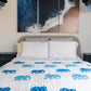 Hand-block Printed Reversible Double Comforter with Blue Elephants - DharBazaar