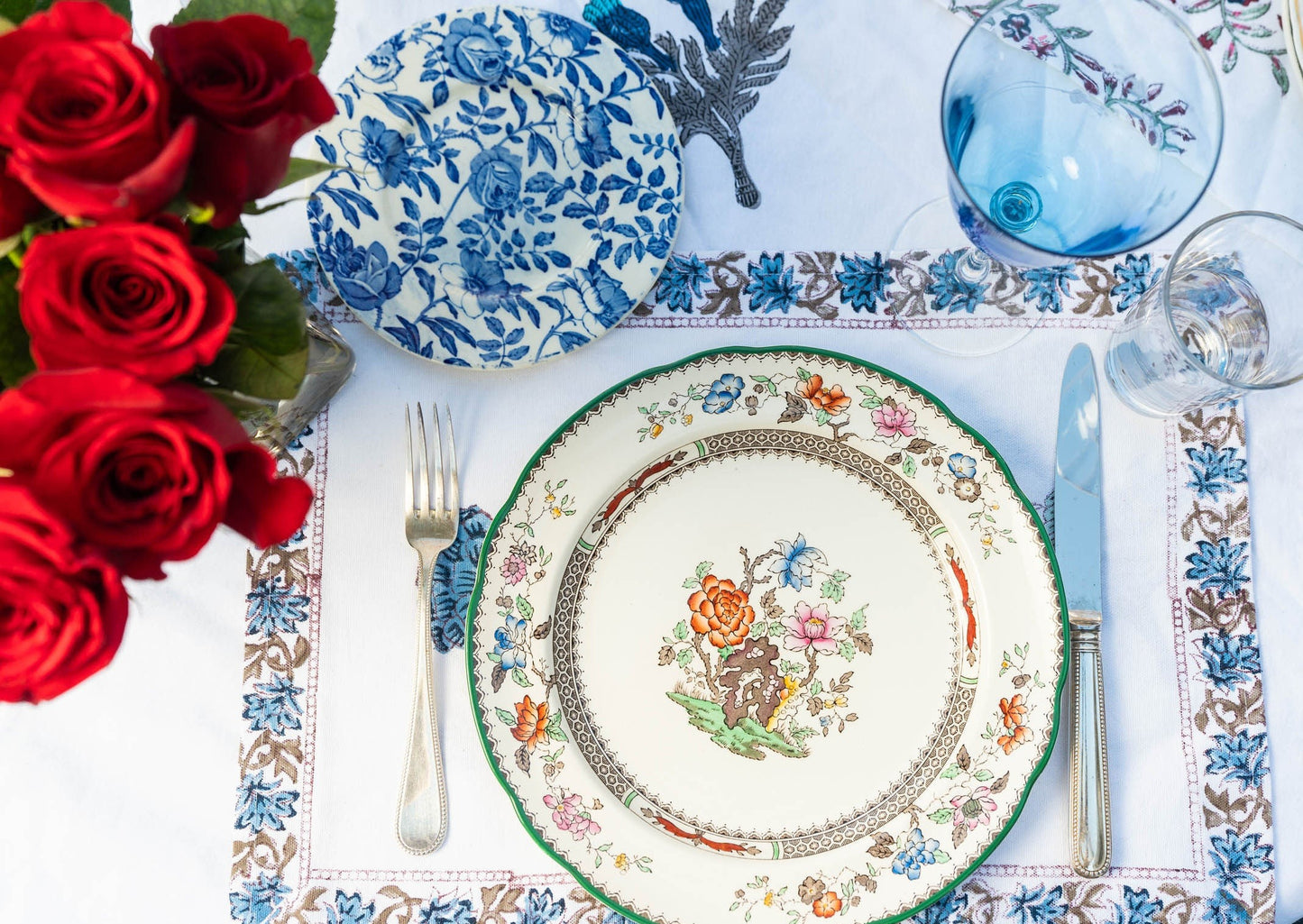 Spode Copeland Chinese Rose Dinner Plates #ChineseRose #SpodeCopeland #VintageDinnerPlates - DharBazaar