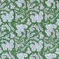 Handblock Printed Tablecloth in Olive Green with Mughal Floral Motifs - DharBazaar