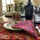 Red Block-print Placemats with Scalloped Edges - DharBazaar