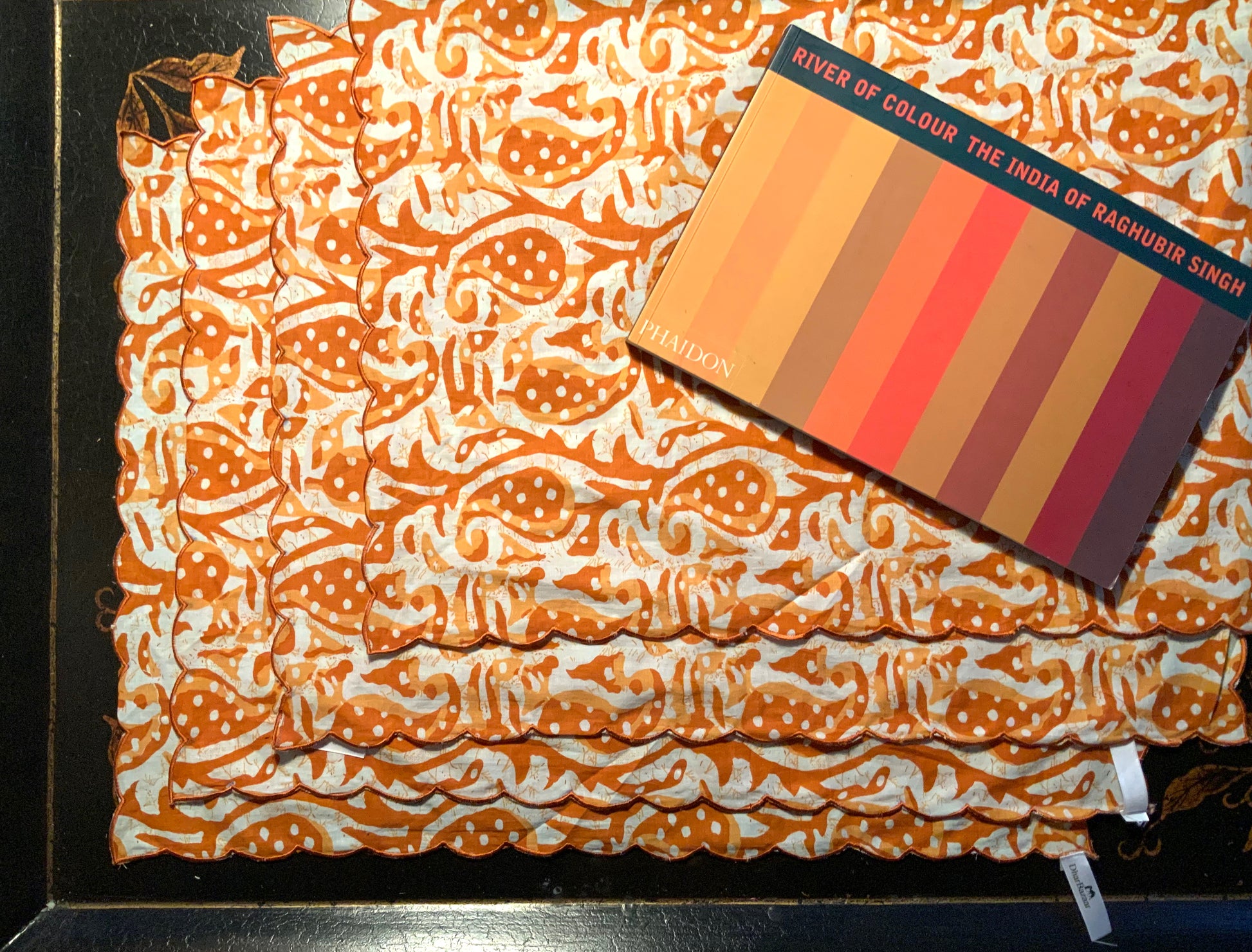 Orange Batik Cotton Placemats - DharBazaar