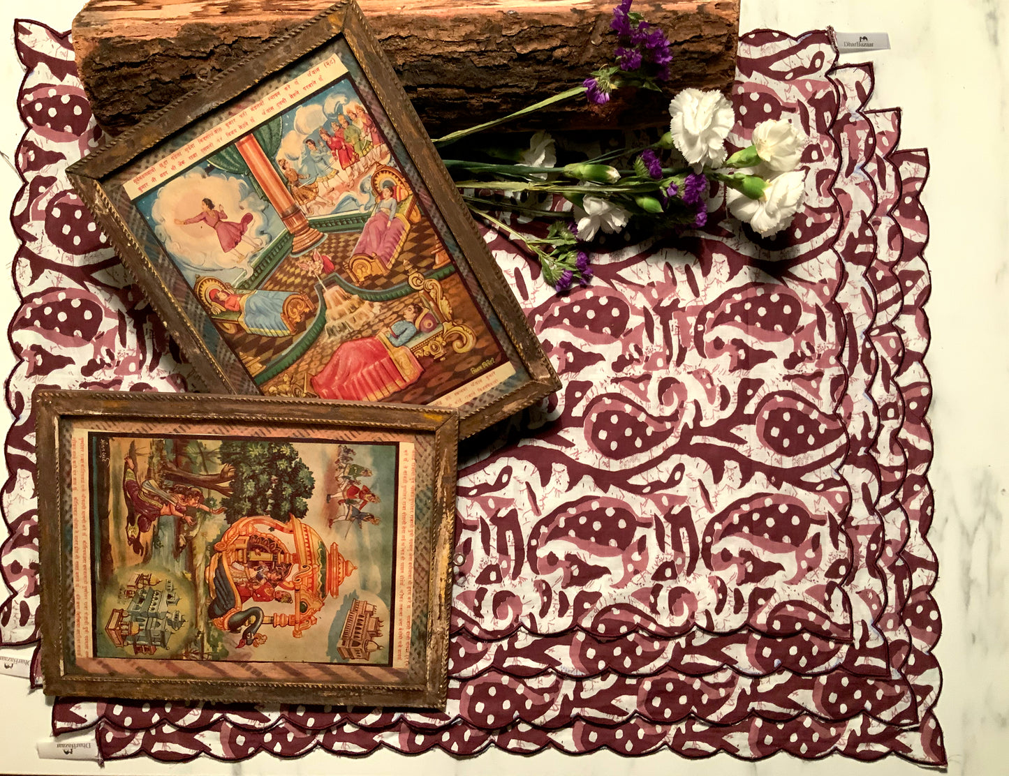 Brown Batik Cotton Placemats - DharBazaar