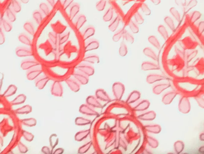 Hand-block Print Dinner Napkins in Pink on White #HandblockPrinting #MadeInJaipur #PinkBlockPrint - DharBazaar