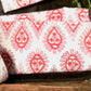 Hand-block Print Dinner Napkins in Pink on White #HandblockPrinting #MadeInJaipur #PinkBlockPrint - DharBazaar