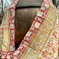Hand-block Printed Cotton Sarong and Scarves in Red and Yellow - DharBazaar